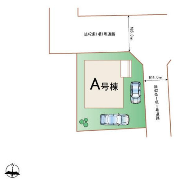 ハートフルタウン前橋市古市町254番　Ａ号棟の区画図|駐車場２台ご用意しています！縦列駐車ではないので出し入れもしやすいです。
