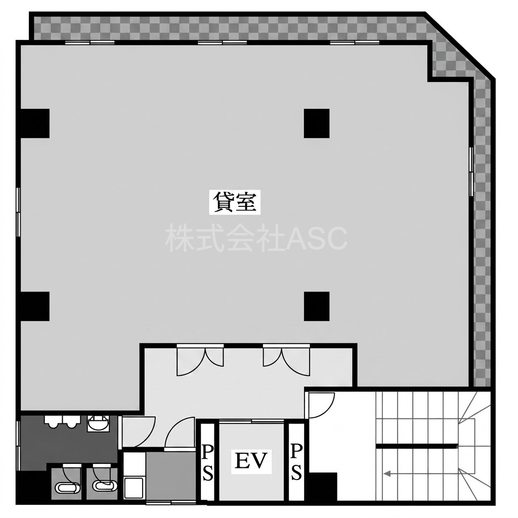 山よしビル　貸店舗・事務所の間取り