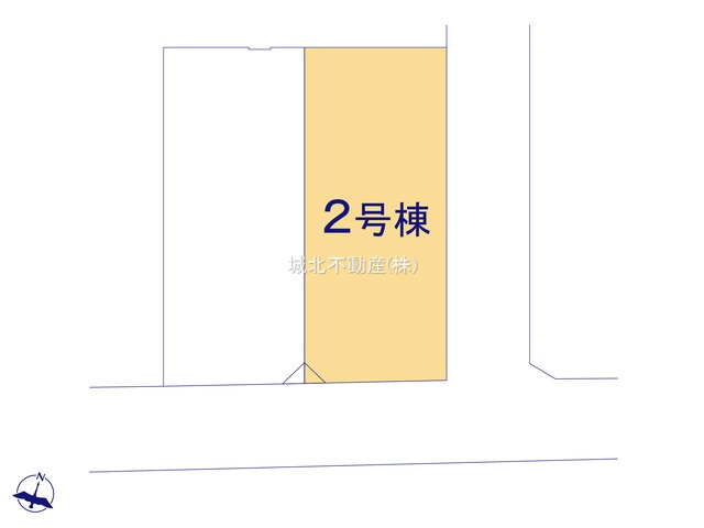 練馬区下石神井2丁目 全2棟 2号棟の区画図|土地面積109.58㎡（土地面積に協定部分約0.5㎡含む）
前面道路南側約4.0ｍ公道に面する全2棟