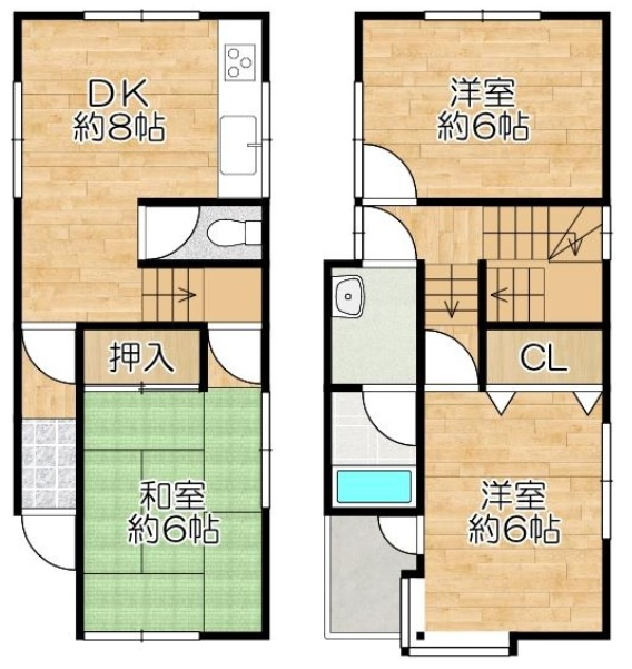 旭が丘３丁目　中古戸建の間取り