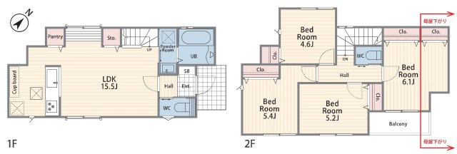【横浜市港南区上永谷1丁目20-4全2棟新築戸建て】★仲介手数料無料★（相武山小学校・東永谷中学校）の間取り