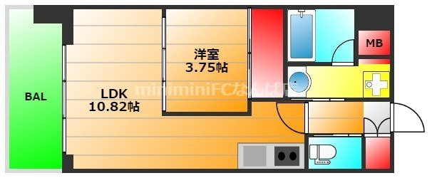 プレジオ難波の間取り|現状有姿　偶数階,H,Jタイプ:ブラウン基調　奇数階,I,Jr,Kタイプ:ホワイト基調