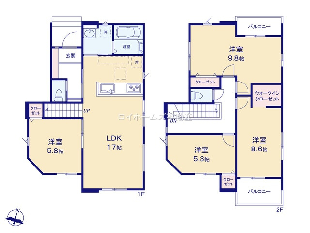 【間取り】 | 岡崎市中島町字紅蓮61-1『仲介料無料』新築戸建て | 3号棟