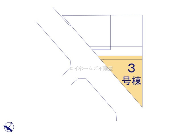 【区画図】 | 岡崎市中島町字紅蓮61-1『仲介料無料』新築戸建て | 3号棟