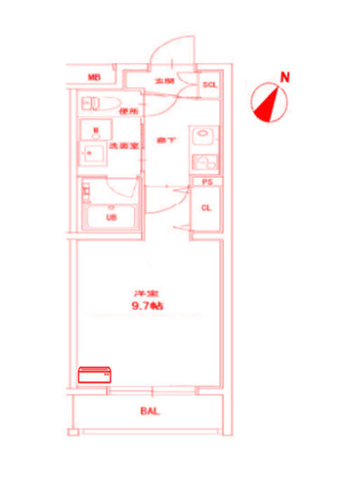 藤沢市弥勒寺３丁目の賃貸マンションの間取り|洗面台とトイレが別の空間になります♪