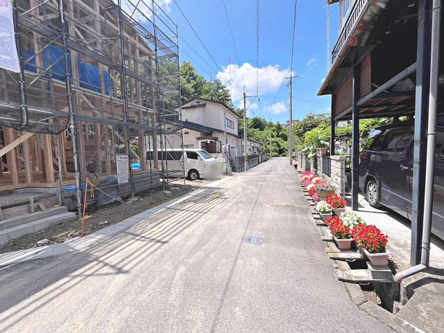新築戸建・新築建売　郡山市安積西長久保　安積第一小・安積中の前面道路含む現地写真
