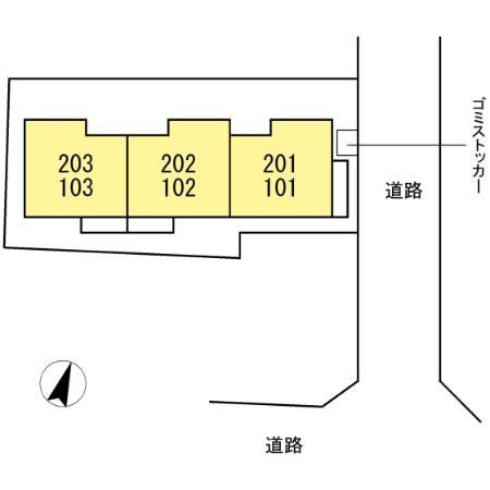 アンジュール高松Aの区画図
