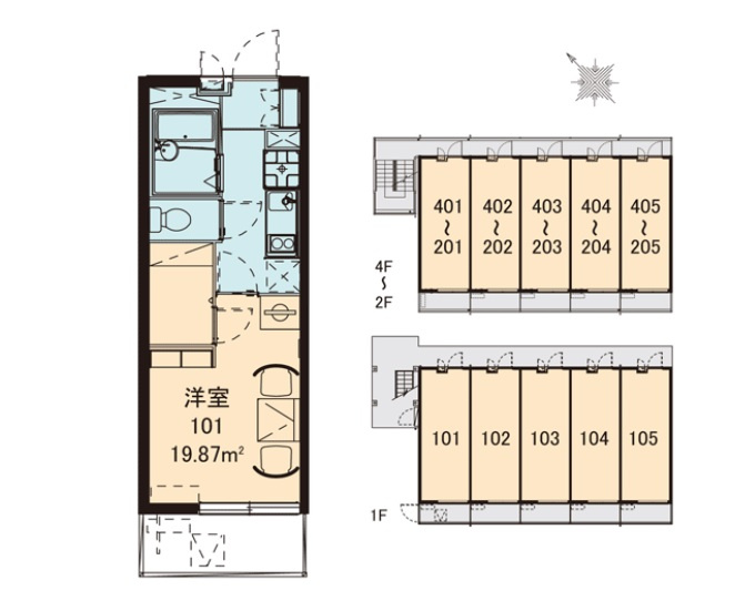 レオパレス生麦駅前の区画図