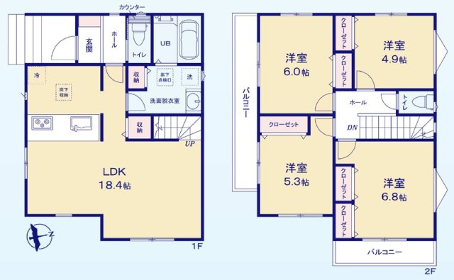【横浜市港南区上永谷3丁目26-4新築戸建て】★仲介手数料無料★（永野小学校・東永谷中学校）の間取り