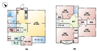 【間取り】 | 鹿屋市西原2丁目　中古戸建