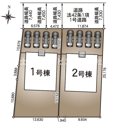 【区画図】 | 浜松市中央区村櫛町 新築一戸建て 1号棟 | 1号棟の区画図です