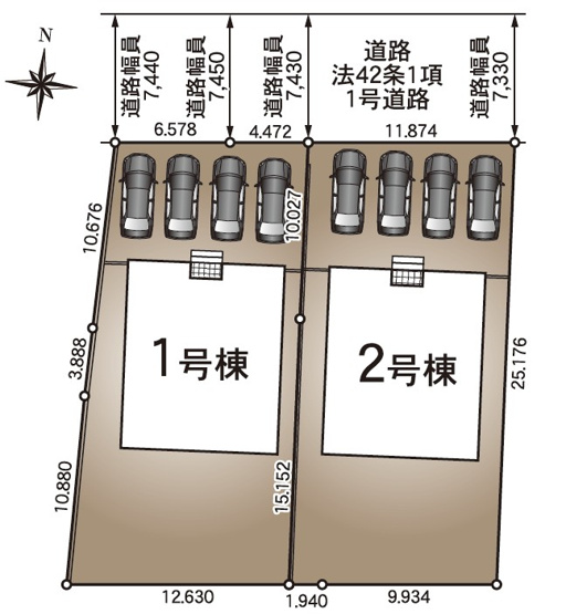 【区画図】 | 浜松市中央区村櫛町 新築一戸建て 1号棟 | 1号棟の区画図です