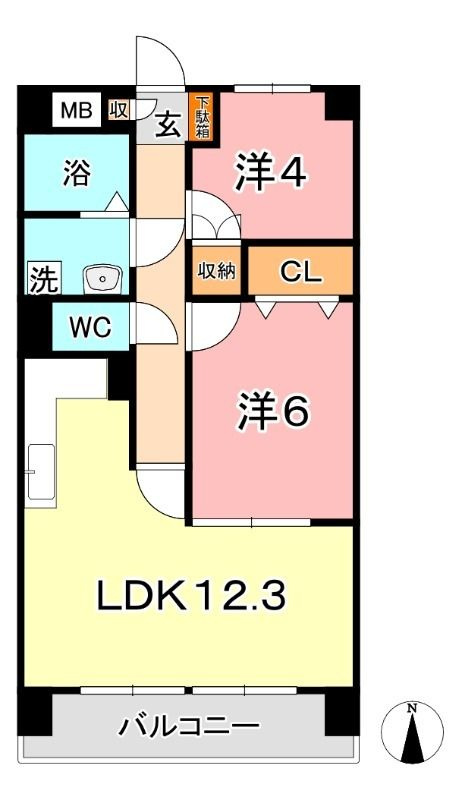 厚生町クラウンズマンションの間取り