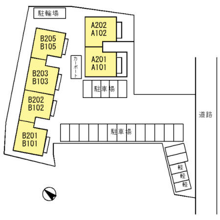 ウィルモア原口 B棟の区画図