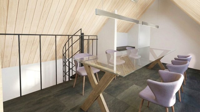 南軽井沢 アカシヤ通り別荘地 上質な寛ぎをもたらす新築戸建てのその他|2Fのルーフテラスに繋がるパーティールーム