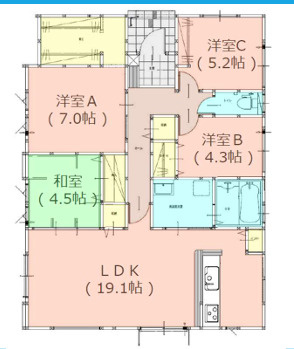 志免町大字吉原４期　１号棟の間取り