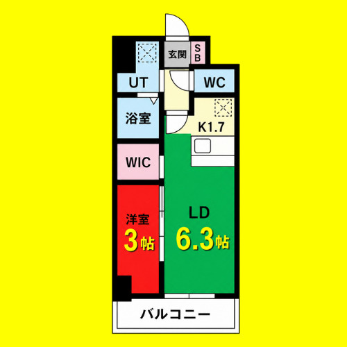 メイクスアート浄心　名古屋市賃貸　仲介手数料無料の間取り