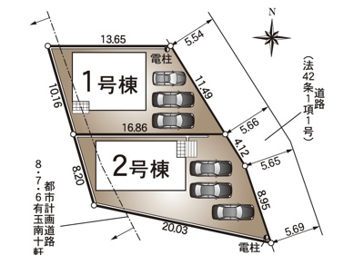 【区画図】 | 浜松市中央区小池町 新築一戸建て 1号棟 | 1号棟の区画図です