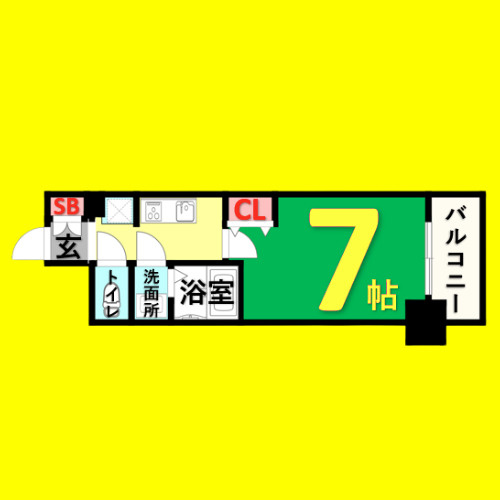 メイクスWアート丸の内　名古屋市賃貸　仲介手数料無料の間取り