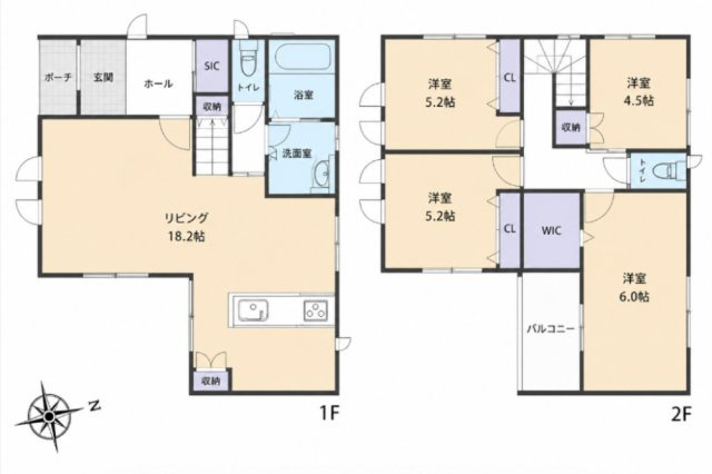 佐伯区皆賀4丁目の間取り|(5号棟)３LDK　土地面積100.56㎡　建物面積100.73㎡