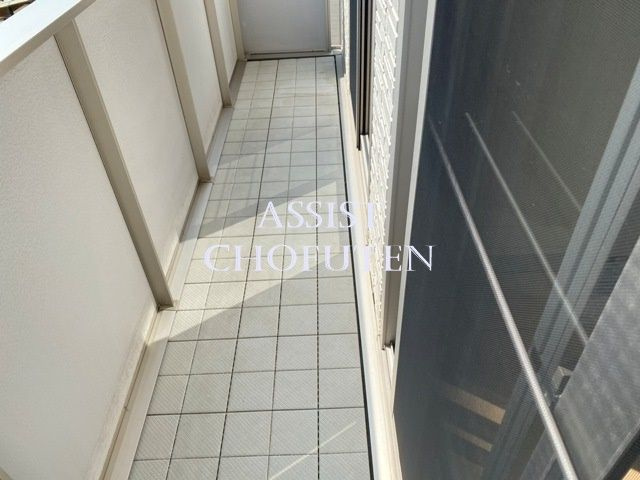 国領貸家Ｂ棟のバルコニー