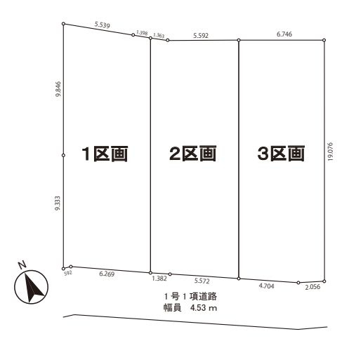 【区画図】 | 杉並区久我山５丁目　建築条件付売地　２区画 | 富士見ヶ丘駅徒歩5分に全3区画が登場です