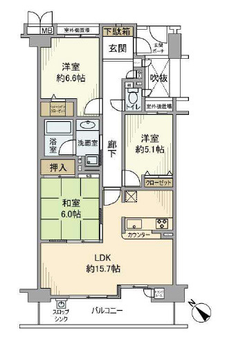 ルイシャトレ生駒の間取り