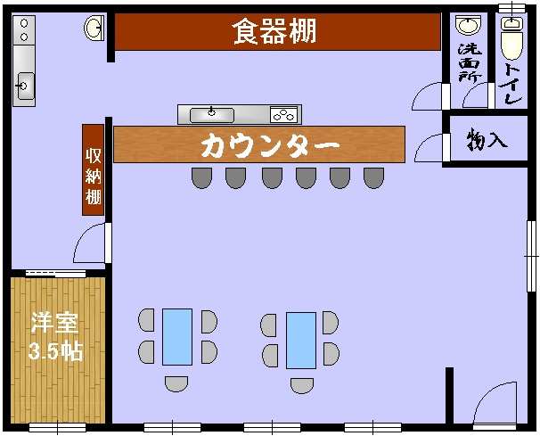 【間取り】 | ヤマハ前売テナント | ２Ｆ間取り、３．５帖の控室あり