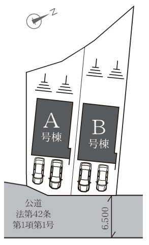 横浜市港南区上永谷6丁目16-5全2棟新築戸建て★仲介手数料無料★（永野小学校・上永谷中学校）の区画図