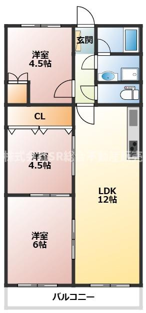 プレジデント東大阪第4棟の間取り|2026年6月に内装リフォーム完了して室内大変キレイです☆