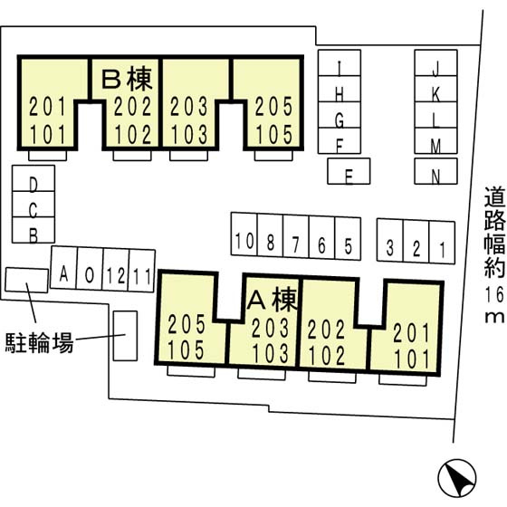 パティオドリーム　Ａ棟の区画図