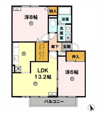 パティオドリーム　Ａ棟の間取り
