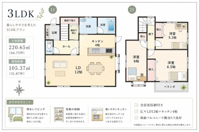 熊谷市大麻生　中古一戸建ての間取り