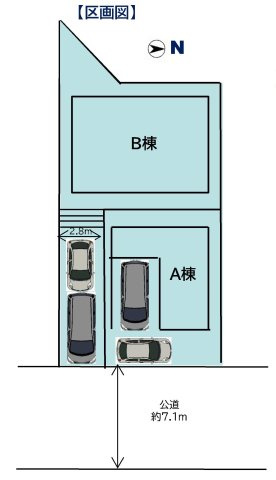 【横浜市港南区港南台9丁目3-28全2棟新築戸建て】★仲介手数料無料★（日野南小学校・日野南中学校）の区画図