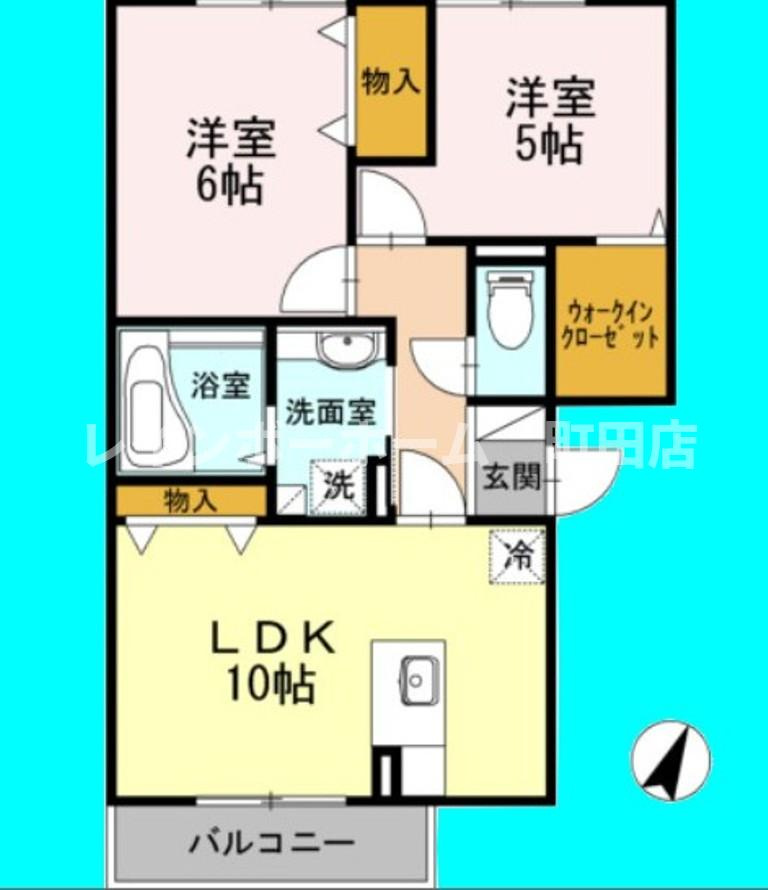 ウェルデンス東林間※初期費用分割あと払いサービス利用可能物件の間取り