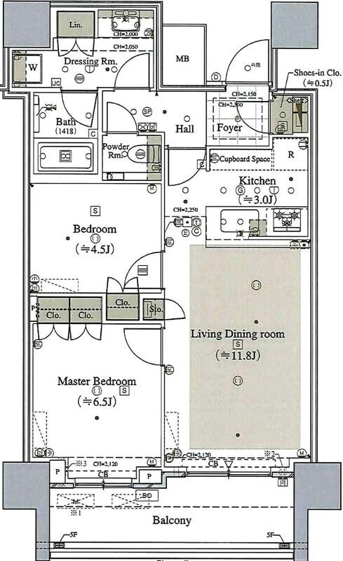 横浜市中区北仲通５丁目の賃貸マンションの間取り