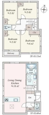 【横浜市港南区笹下2丁目19-32新築戸建て】★仲介手数料無料★（日下小学校・笹下中学校）の間取り