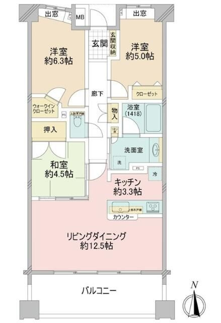 ライオンズ田無ウエストプレイスの間取り