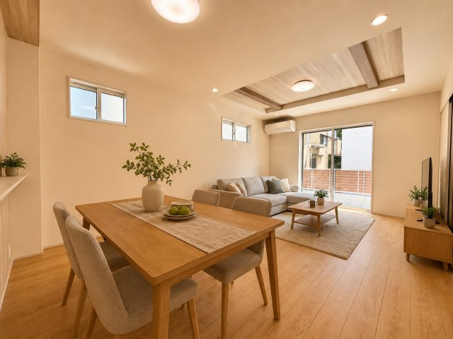 世田谷区喜多見4丁目　新築戸建　残1棟の居間・リビング|家具は全てCGです。

現地ご見学希望・資料請求などお気軽にお問い合わせ下さい！
03-5990-5201