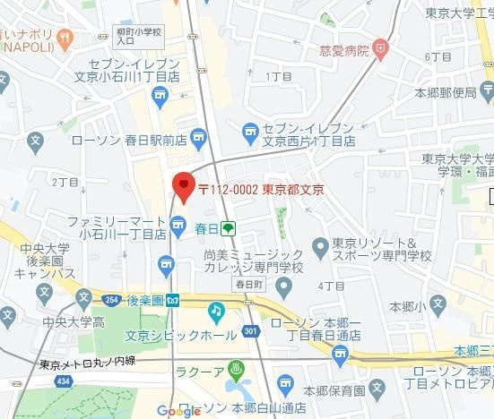 小石川シティハイツの地図