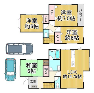 【間取り】 | 川西市清流台6の9　中古一戸建て