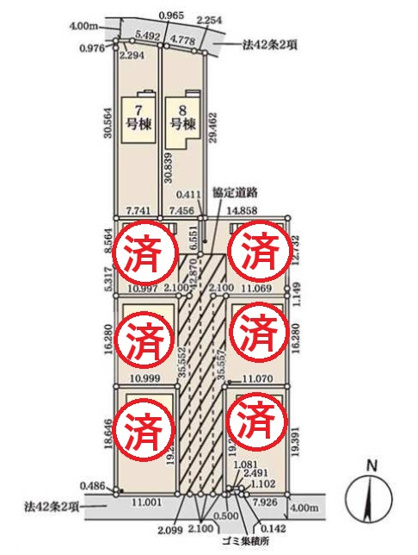 【区画図】 | 野田木間ヶ瀬第2　全8棟