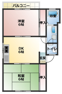【間取り】 | シャトーコスモスⅡ