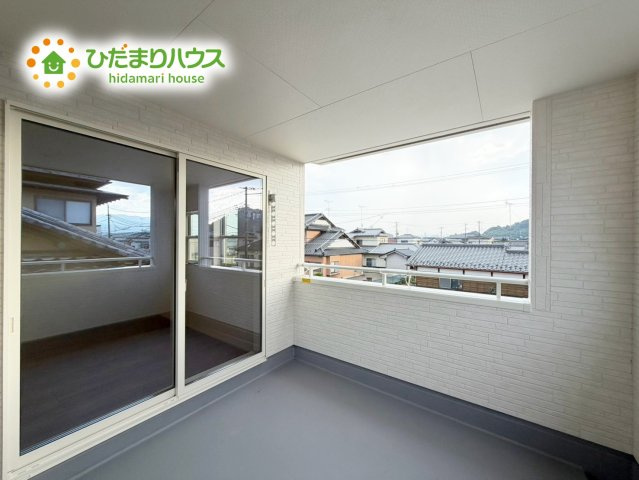 いわき市錦町江栗1丁目第2　新築戸建　1号棟のバルコニー|雨の日でも安心なインナーバルコニーなら、外出時もお洗濯物が濡れる心配をしなくてすみますね♪