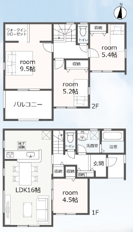【間取り】 | 富士市宮島5期　新築戸建て　1号棟