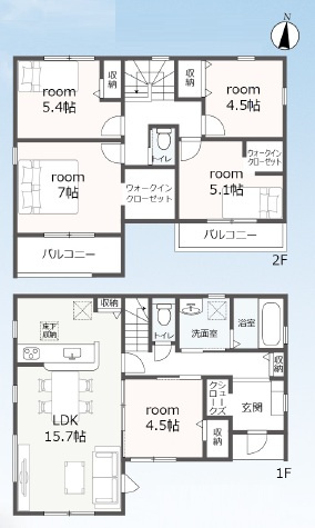 【間取り】 | 富士市宮島5期　新築戸建て　2号棟