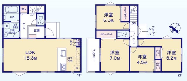 【横浜市港南区笹下6丁目22-24全2棟新築戸建て】★仲介手数料無料★（日下小学校・笹下中学校）の間取り