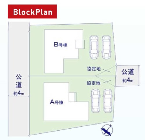 【横浜市港南区笹下6丁目22-24全2棟新築戸建て】★仲介手数料無料★（日下小学校・笹下中学校）の区画図