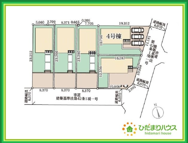いわき市錦町江栗1丁目第2　新築戸建　4号棟の区画図|徒歩圏内に公園があり四季折々のイベントを楽しめます☆彡