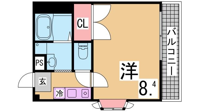 神戸市兵庫区荒田町３丁目のアパートの間取り